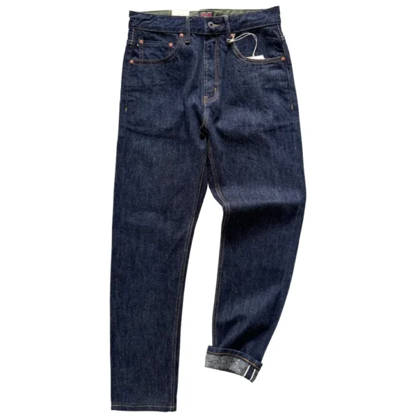 Raw Selvedge Vintage Straight-Leg 100% Cotton Denim Jeans - Image 6