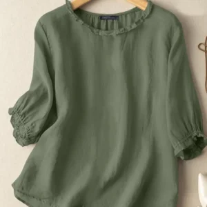 ZANZEA Women Autumn Puff Sleeve Solid Blouse