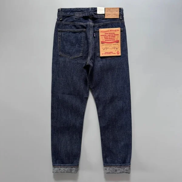 Raw Selvedge Vintage Straight-Leg 100% Cotton Denim Jeans
