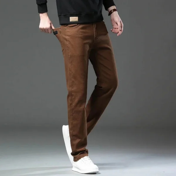 Men’s Casual Loose Straight Slim Stretch Jeans - Image 4