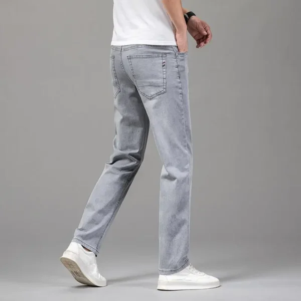 Tsingyi Summer Elastic Men’s Straight Jeans - Image 2