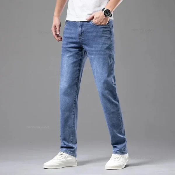 Tsingyi Summer Elastic Men’s Straight Jeans - Image 6