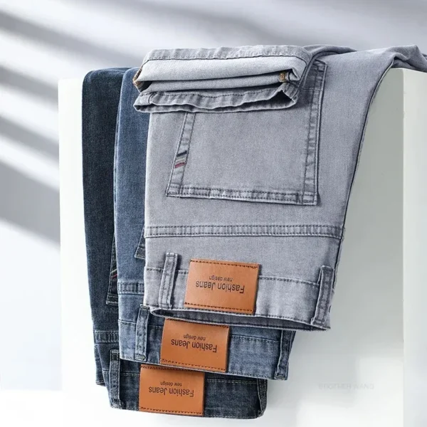 Tsingyi Summer Elastic Men’s Straight Jeans - Image 4