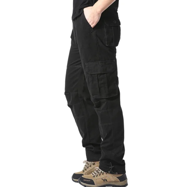 Large Pocket Loose Overalls Men's Outdoor Sports Jogging Tactical Pants Elastic Waist Pure Cotton Casual Work Pants - Image 2