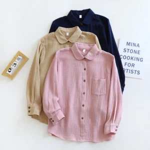 Chic 100% Cotton Women’s Casual Shirt – All Season Top