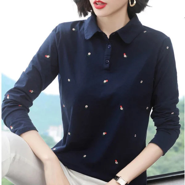 Nevettle 100% Cotton Ladies Casual Shirt with Collar - Image 2