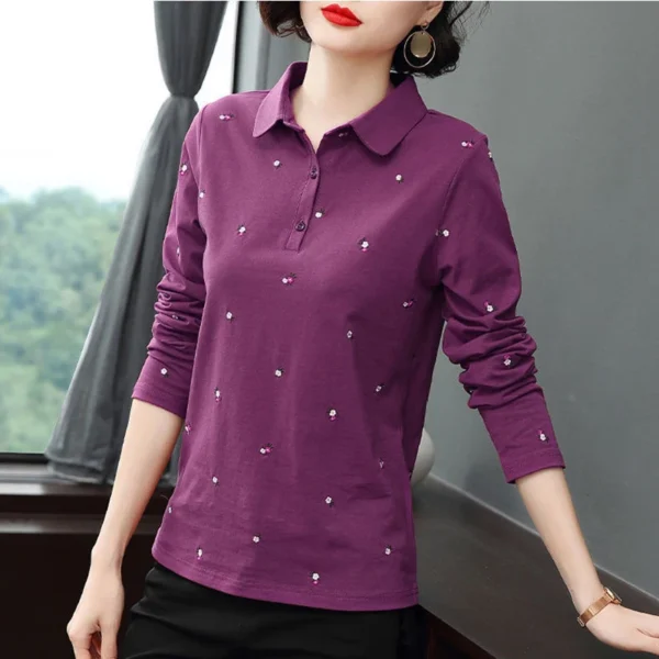 Nevettle 100% Cotton Ladies Casual Shirt with Collar - Image 4