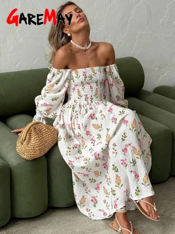 Women’s Summer Cotton Printed Mid-Calf Dress – GareMay - Image 4
