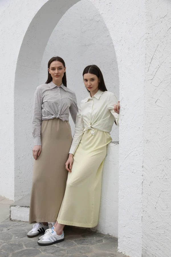 AP-SS25 Women Spring Cotton Blend A-Line Dress - Image 3