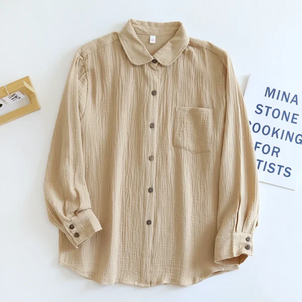 Chic 100% Cotton Women’s Casual Shirt – All Season Top - Image 2