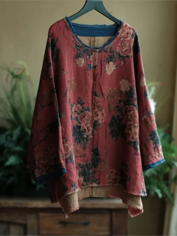 Women’s Loose Cotton-Linen Top – Spring & Summer Vintage - Image 4