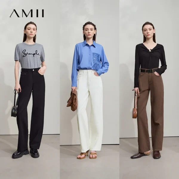 AMII Minimalist Women’s Loose Cotton Ankle Pants - Image 6