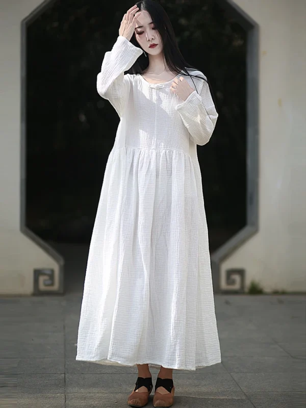 Women’s Casual Cotton Linen Long Dress – BORISOVICH M949 - Image 5