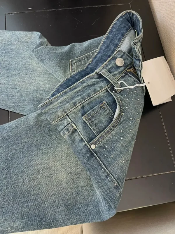 Retro Washed Wide-Leg Denim Pants – Women’s High Waist - Image 4