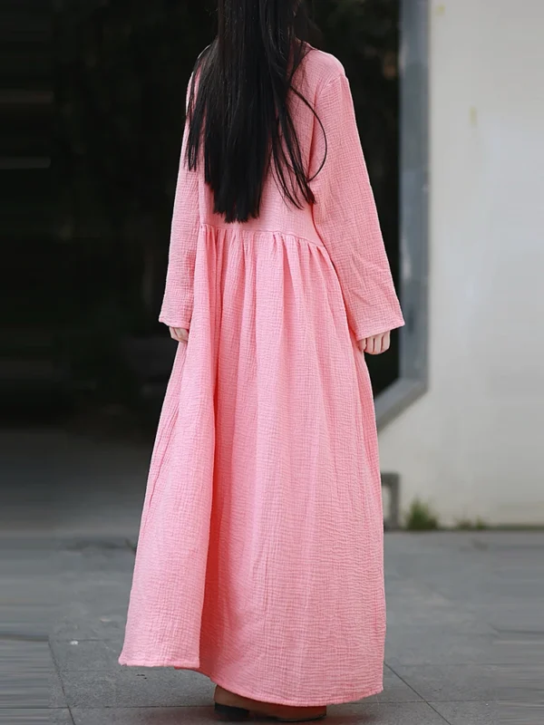 Women’s Casual Cotton Linen Long Dress – BORISOVICH M949 - Image 3