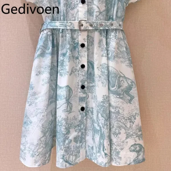 Gedivoen Women’s Summer Cotton Brocade Printed Dress - Image 6