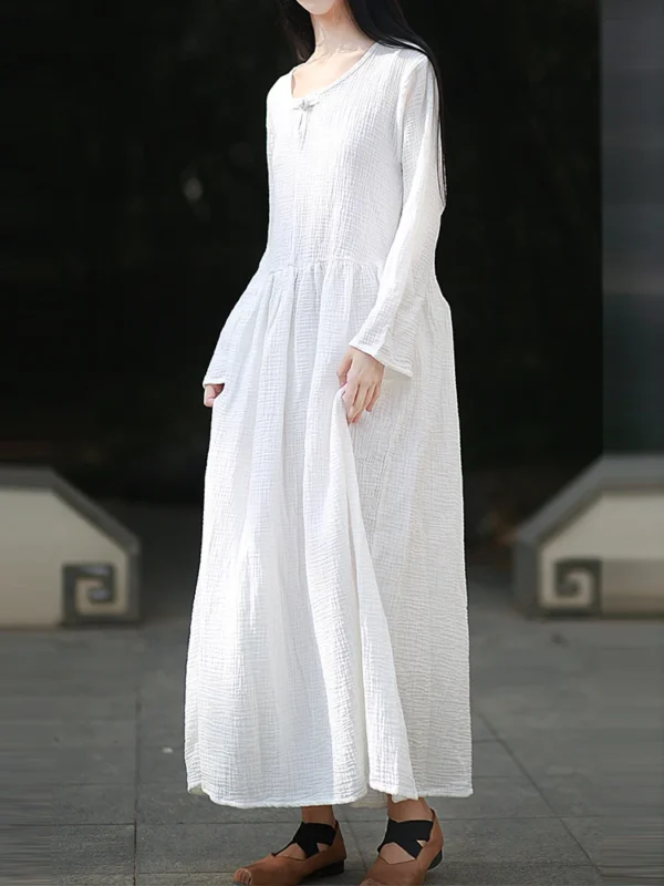 Women’s Casual Cotton Linen Long Dress – BORISOVICH M949 - Image 6