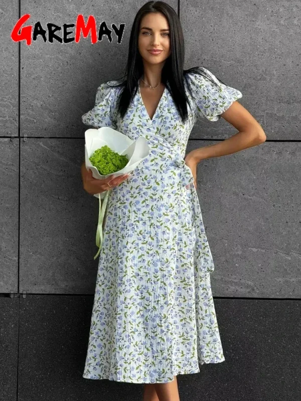 Women’s Summer Linen Cotton Midi Dress – Vintage Fit - Image 4
