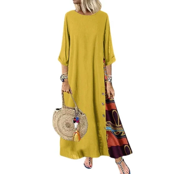 Cotton Linen Vintage Casual Maxi Dress for Women - Image 4