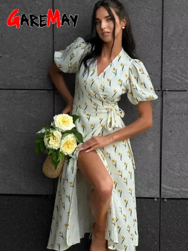 Women’s Summer Linen Cotton Midi Dress – Vintage Fit - Image 3