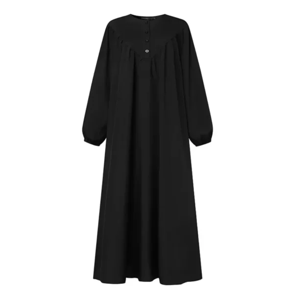 Muslim Style Cotton & Linen Gown – Plus Size Loose Fit - Image 2
