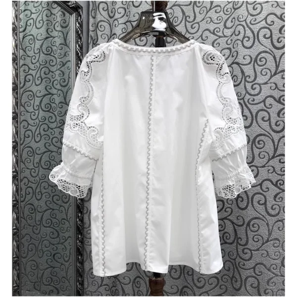 100% Cotton Women’s Blouse – Embroidered Summer Top - Image 2