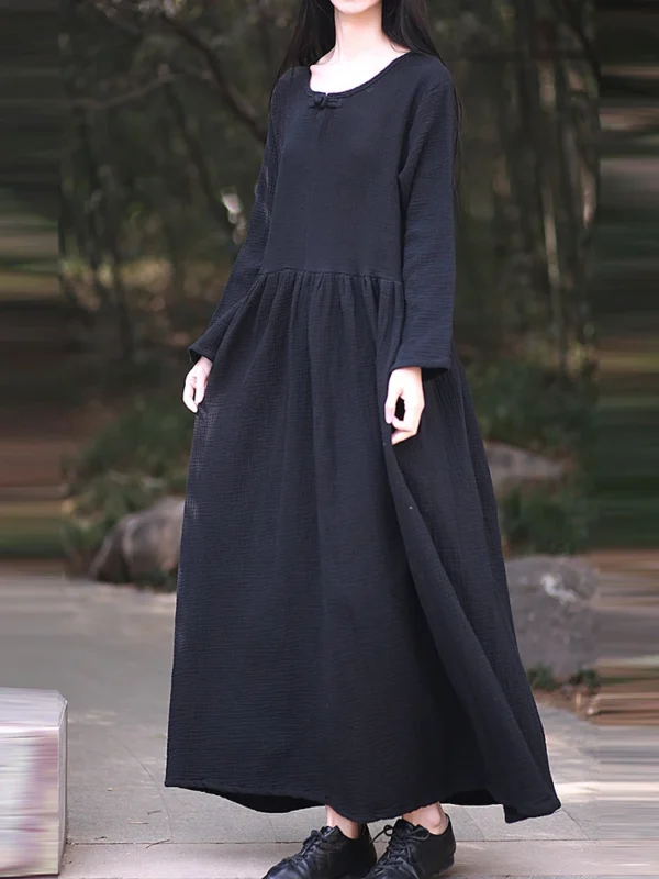 Women’s Casual Cotton Linen Long Dress – BORISOVICH M949 - Image 4