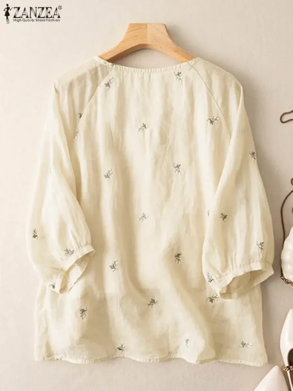 ZANZEA Casual Floral Oversized Women Blouse - Image 2