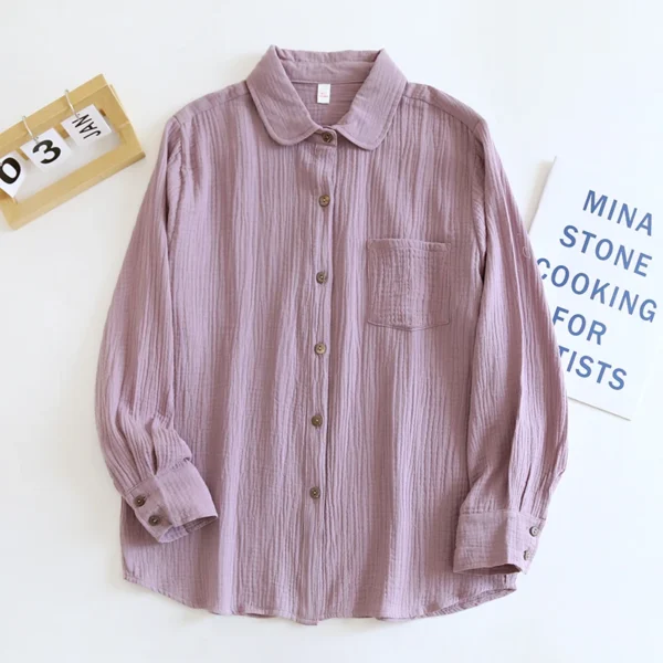 Chic 100% Cotton Women’s Casual Shirt – All Season Top - Image 5