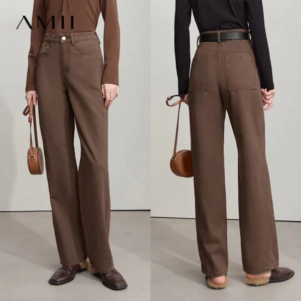 AMII Minimalist Women’s Loose Cotton Ankle Pants - Image 3