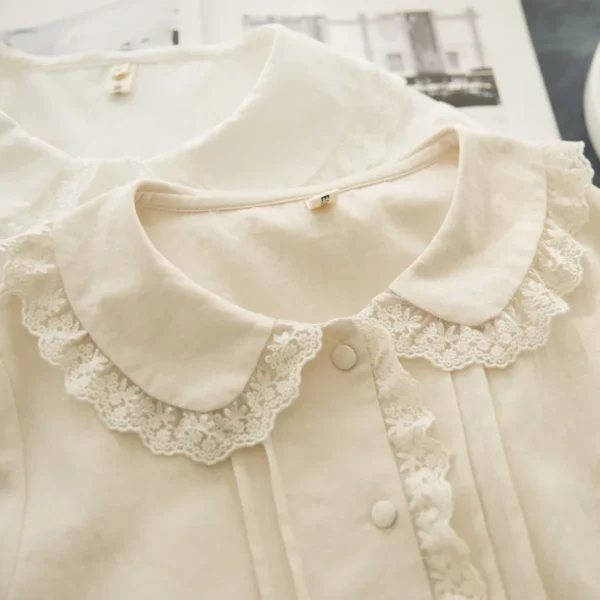Women’s 100% Cotton Blouse – Peter Pan Collar Shirt - Image 5