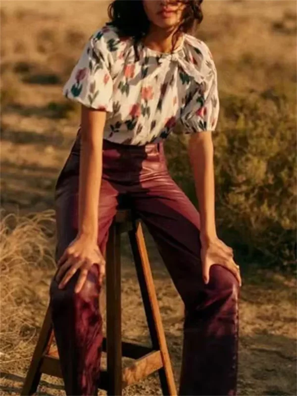 Women’s Color Printed Sleeveless Blouse – High Street Style - Image 2