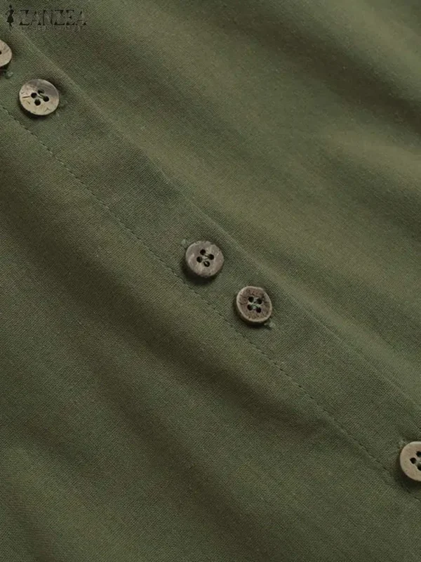 ZANZEA Women’s Summer Cotton Button-Down Blouse - Image 3