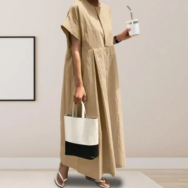 Cotton Linen Summer Long Dress for Women - Image 2