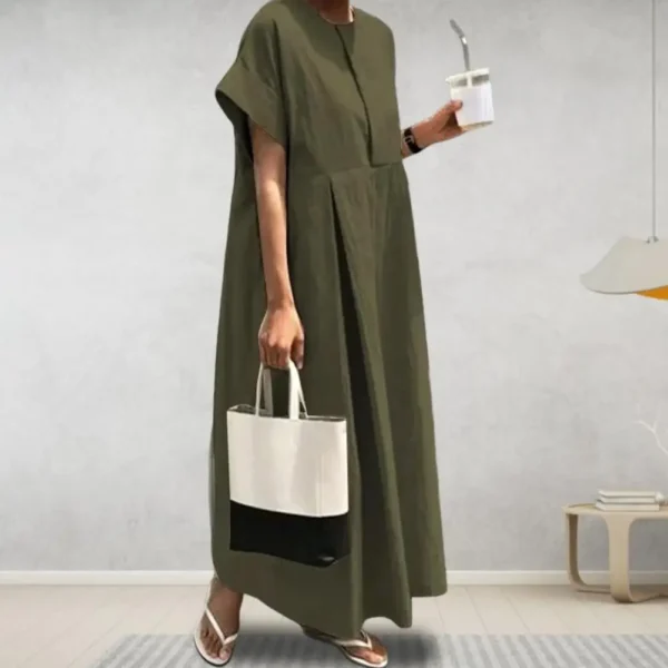 Cotton Linen Summer Long Dress for Women - Image 4