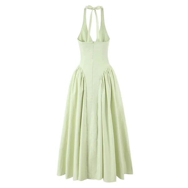 Yenkye Women’s Sexy Backless Cotton Halter Dress - Image 3