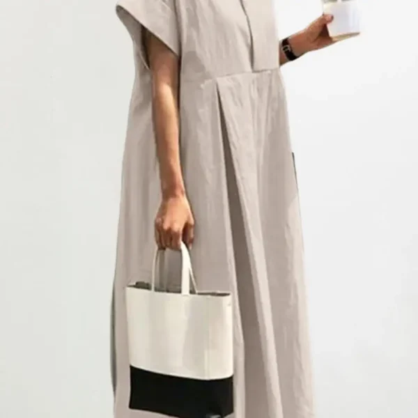 Cotton Linen Summer Long Dress for Women - Image 5