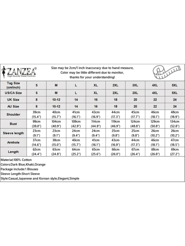 ZANZEA Women’s Patchwork Cotton Linen Blouse - Image 2