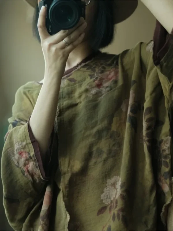 Women’s Loose Cotton-Linen Top – Spring & Summer Vintage - Image 6