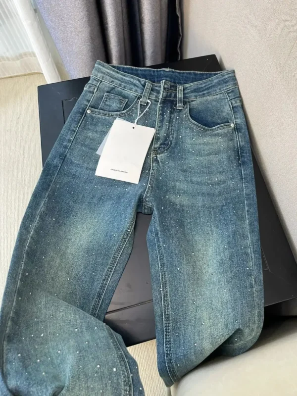 Retro Washed Wide-Leg Denim Pants – Women’s High Waist - Image 3