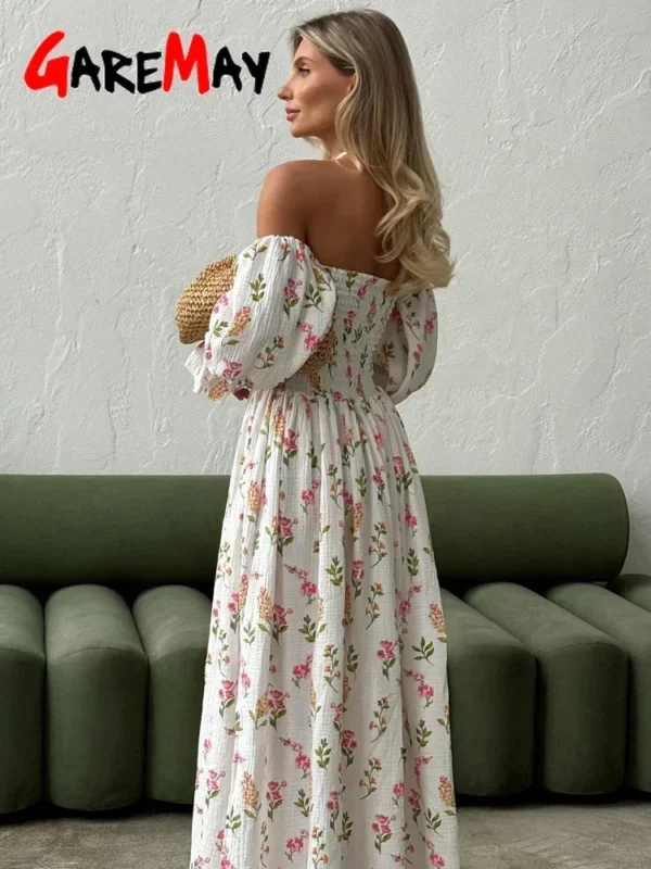 Women’s Summer Cotton Printed Mid-Calf Dress – GareMay - Image 5