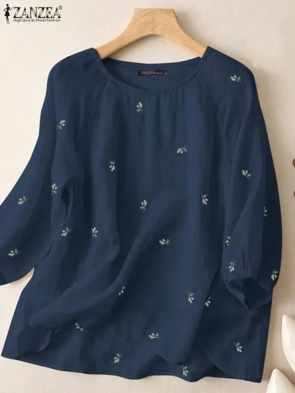 ZANZEA Casual Floral Oversized Women Blouse - Image 3