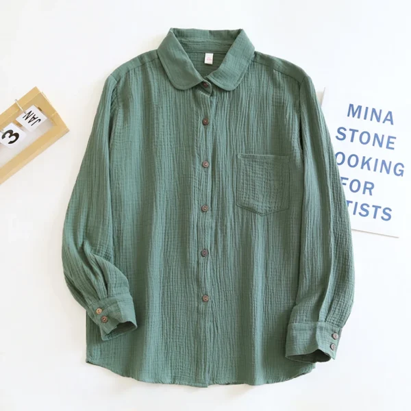 Chic 100% Cotton Women’s Casual Shirt – All Season Top - Image 4