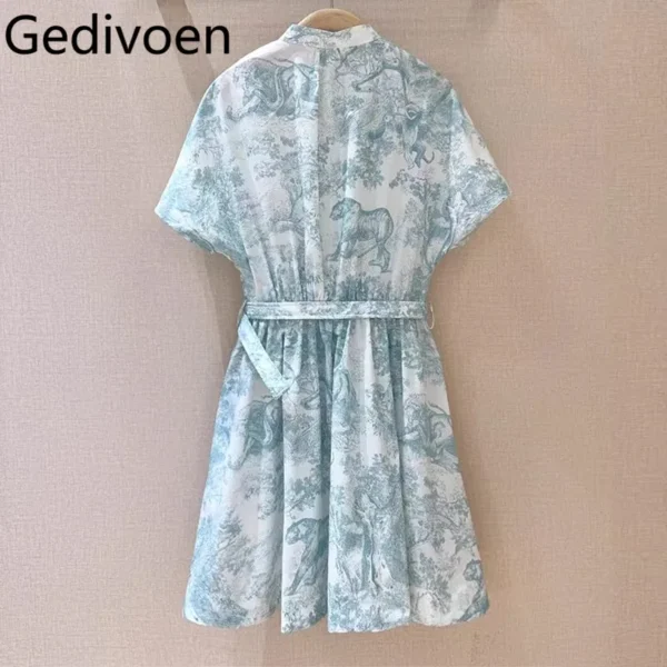 Gedivoen Women’s Summer Cotton Brocade Printed Dress - Image 2