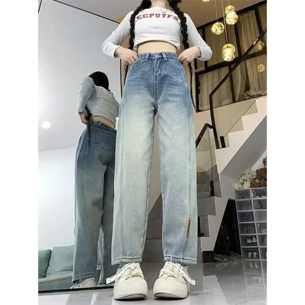 High-Waist Fleece-Lined Cotton Jeans for Winter | Kovlos - Image 4