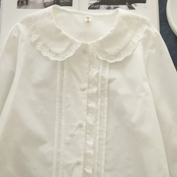 Women’s 100% Cotton Blouse – Peter Pan Collar Shirt - Image 3