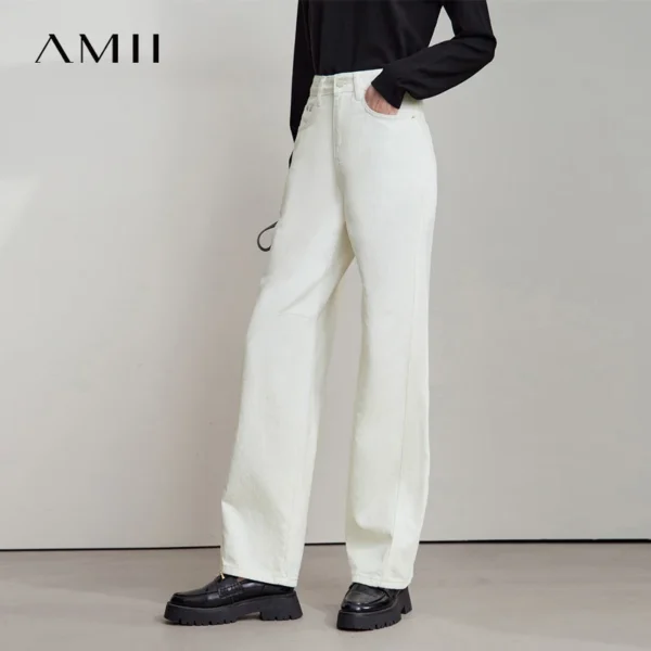 AMII Minimalist Women’s Loose Cotton Ankle Pants - Image 2