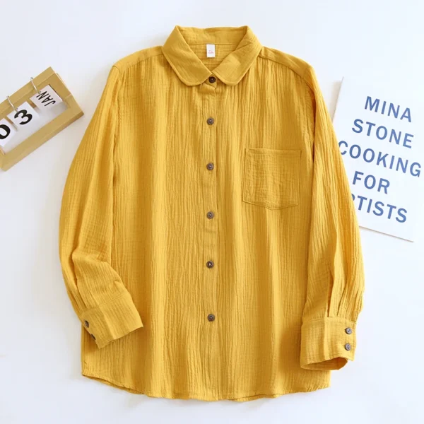 Chic 100% Cotton Women’s Casual Shirt – All Season Top - Image 3