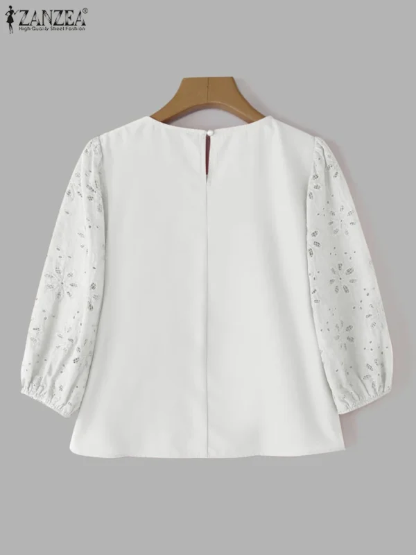 ZANZEA Cotton Lace Tunic – Oversized Casual Women Blouse - Image 5
