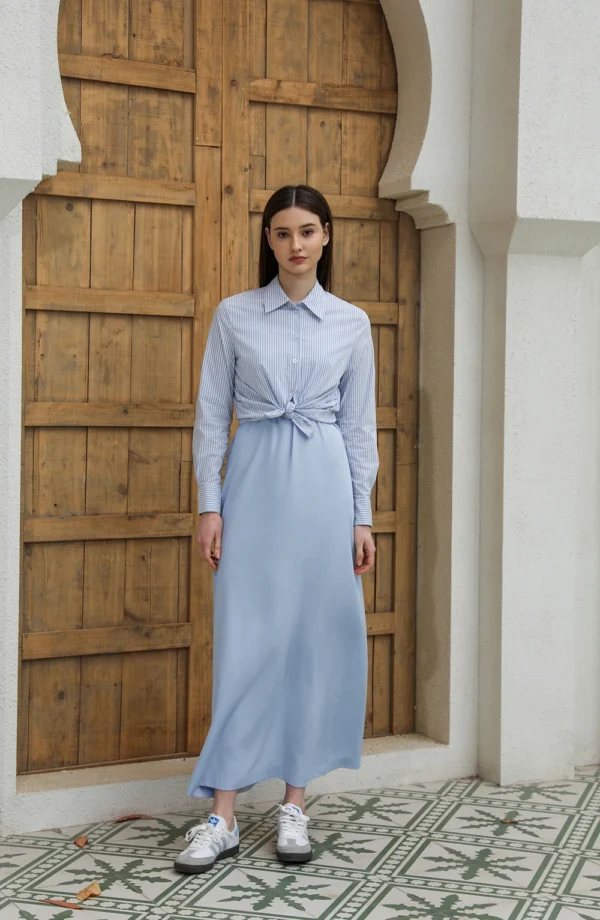 AP-SS25 Women Spring Cotton Blend A-Line Dress - Image 5